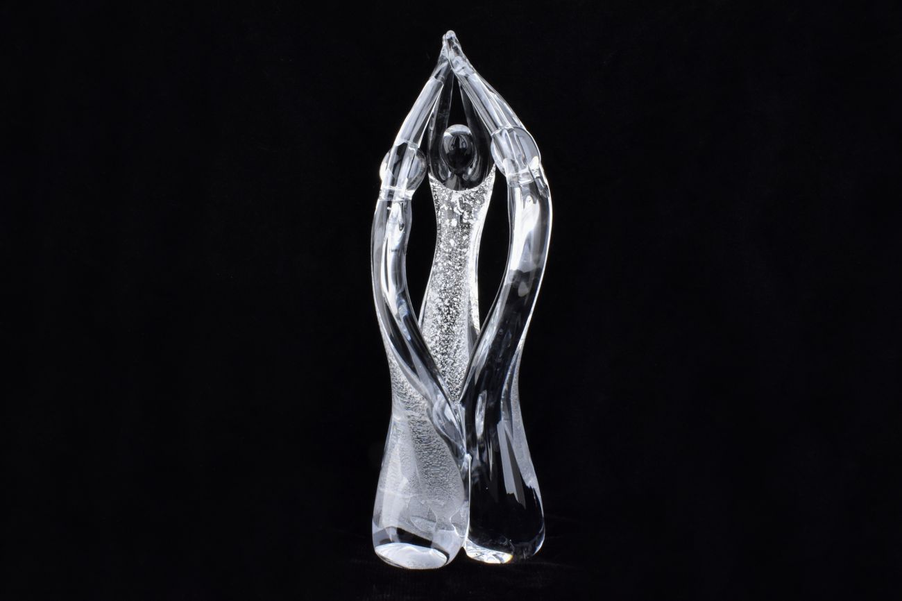 Art Clear Glass Figurative Spire of Three