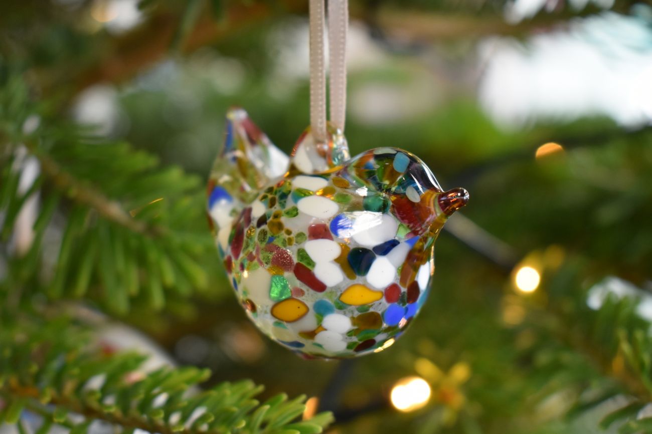 Art Glass vintage small bird Christmas tree decorations  Christmas