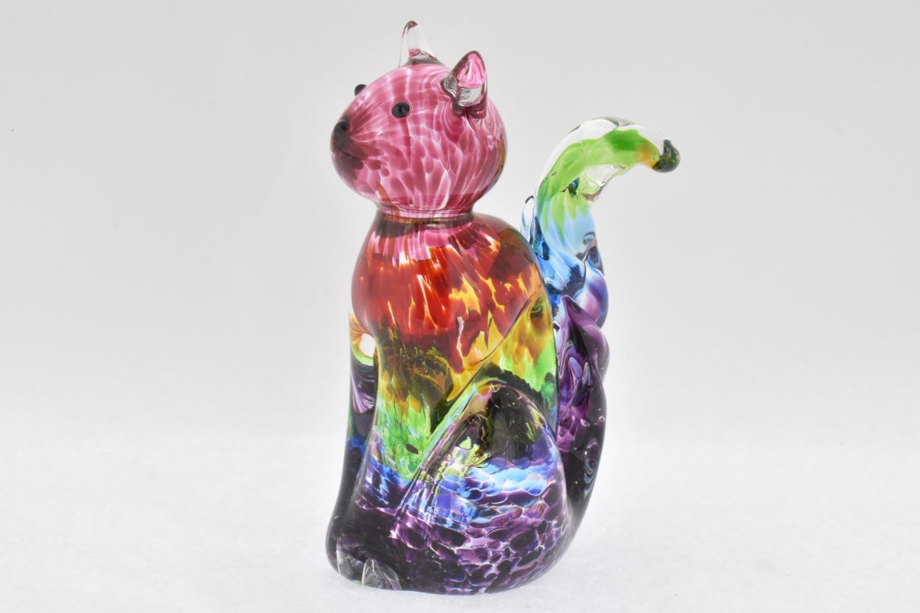 Art Glass Rainbow Cat