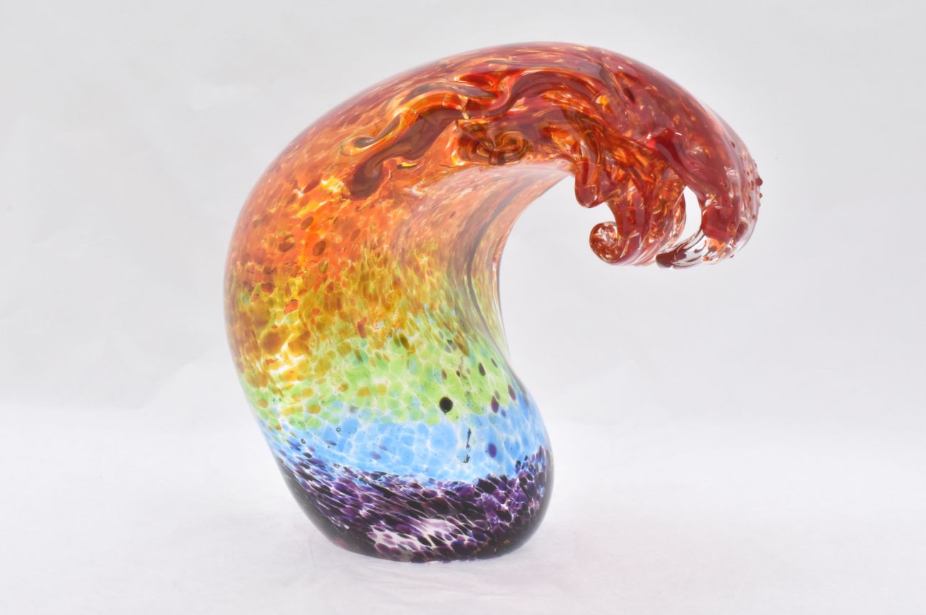 Art Glass Rainbow Ocean Wave