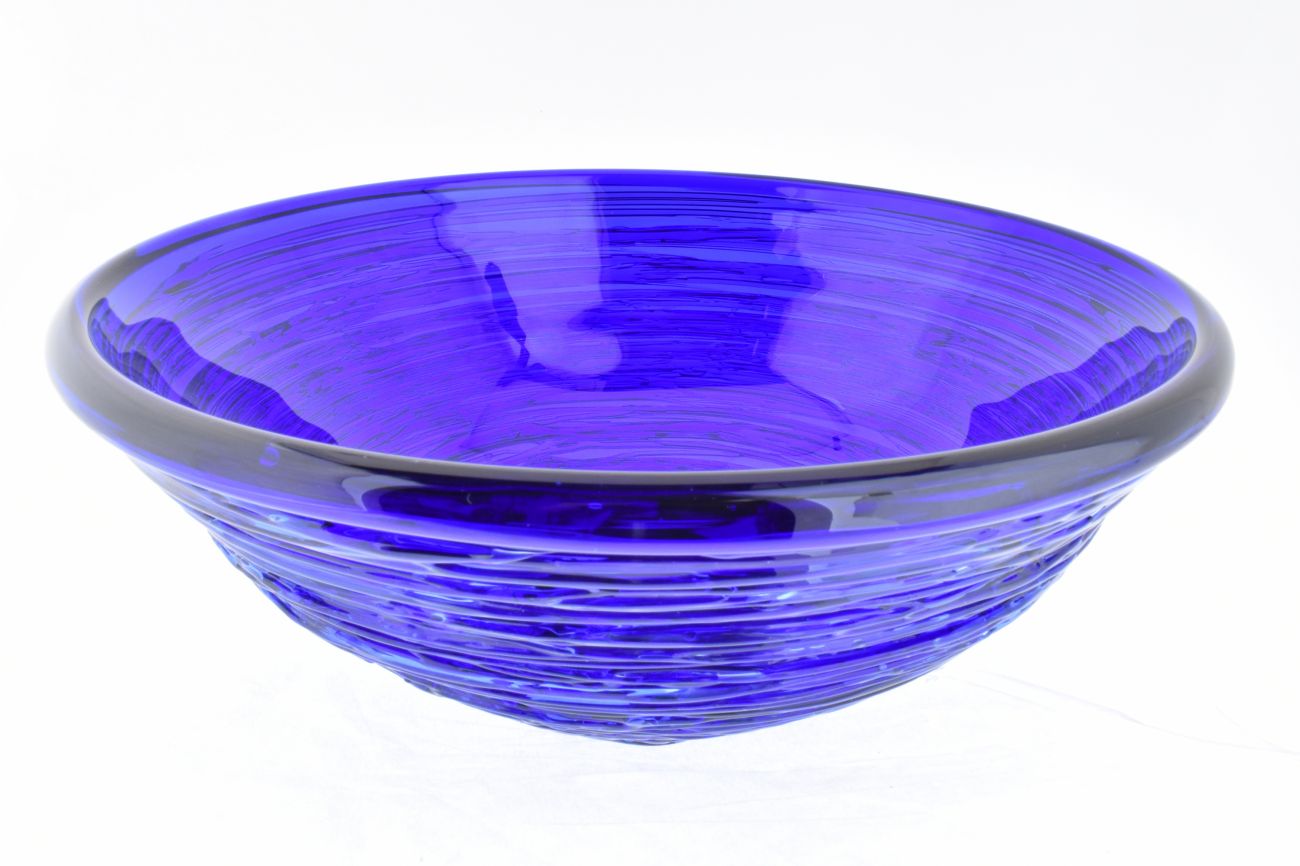 Art Glass Deep Blue Trail Bowl