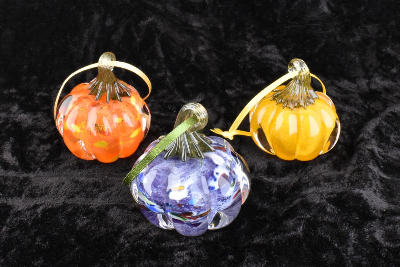 Art Glass Hanging Pumpkin - Small