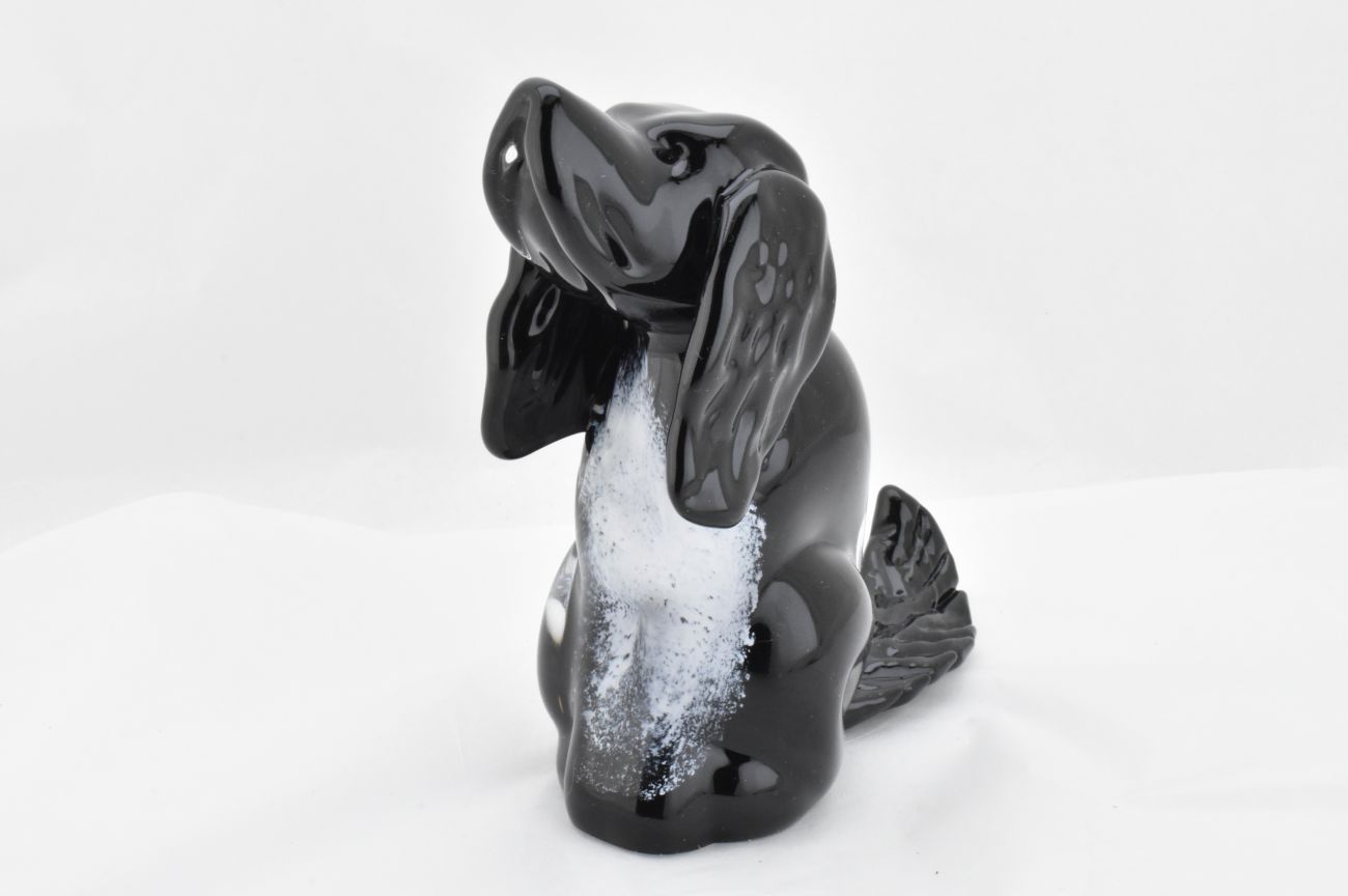 Art Glass Black Spaniel