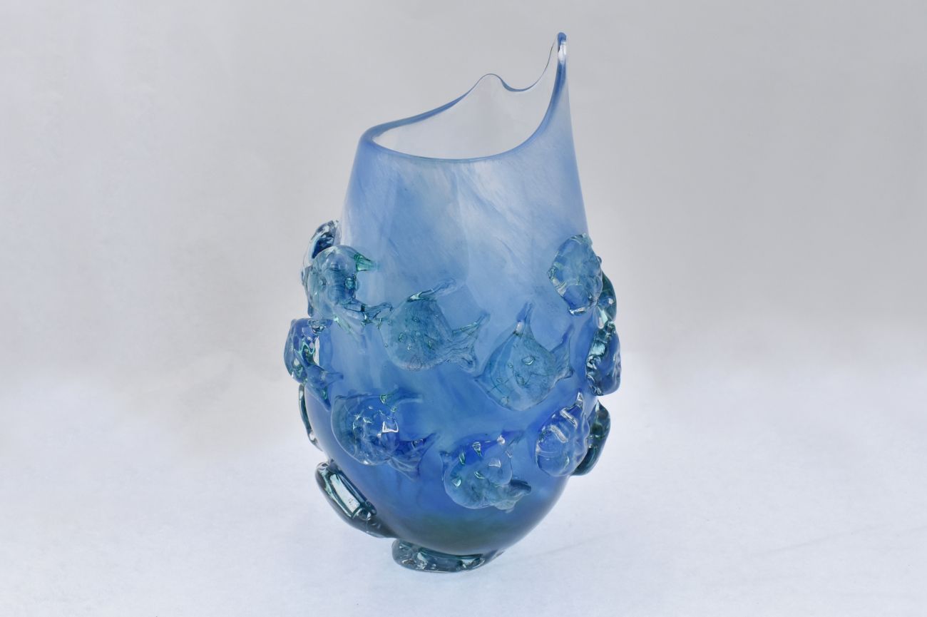 Art Glass Swimming Fish Vase