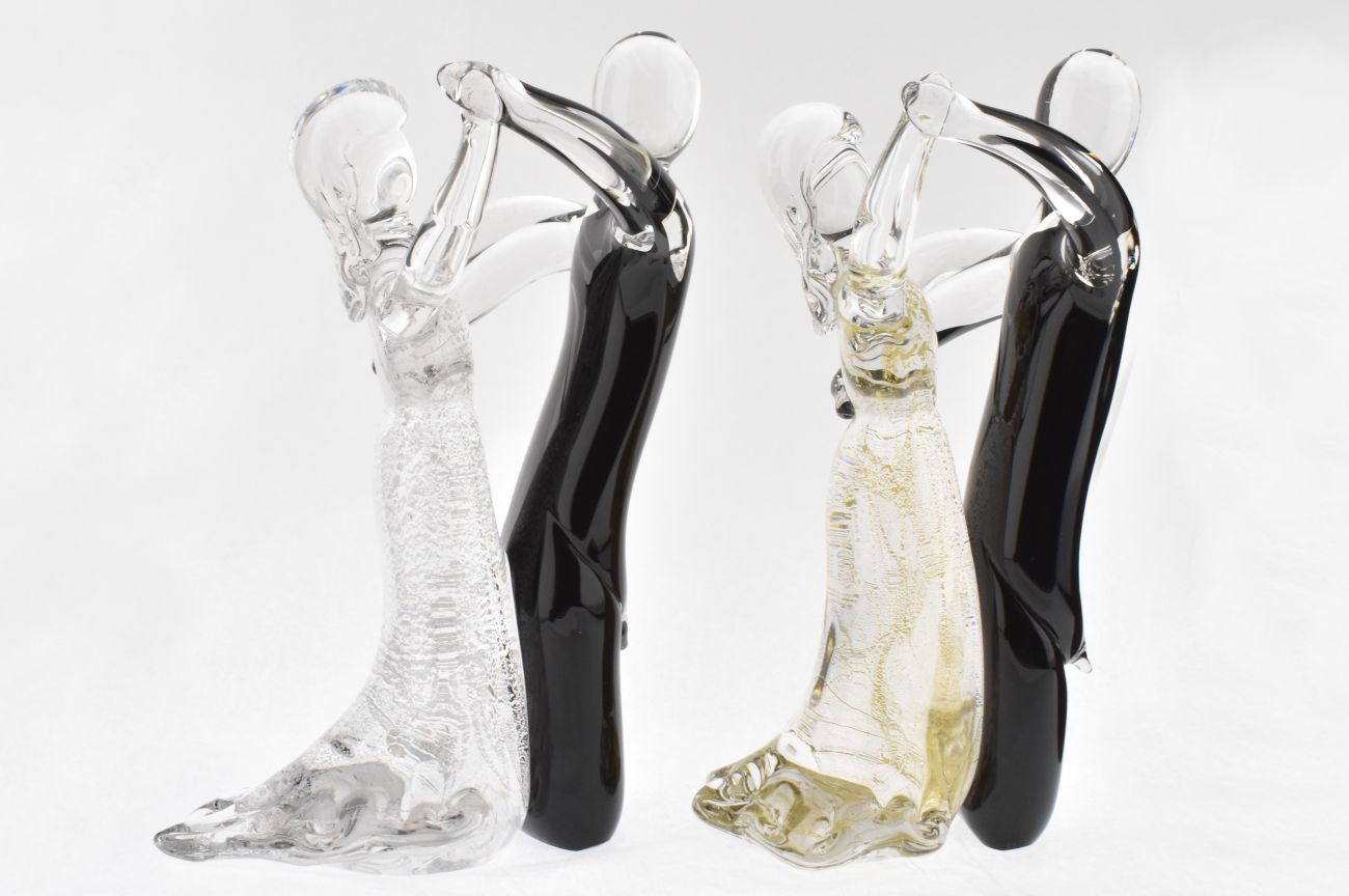 Art Glass Dancing Bride & Groom