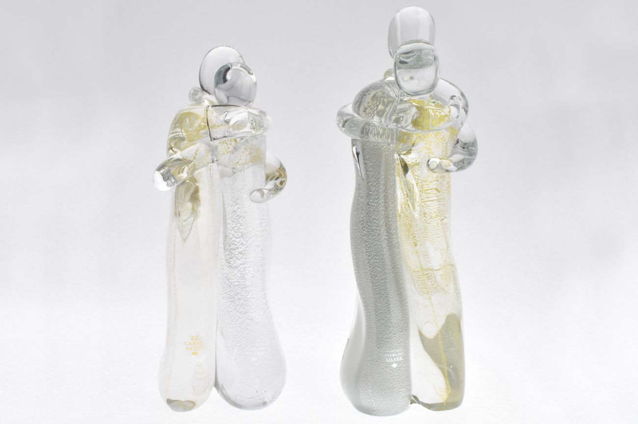 Art Glass Tall Couple Embracing
