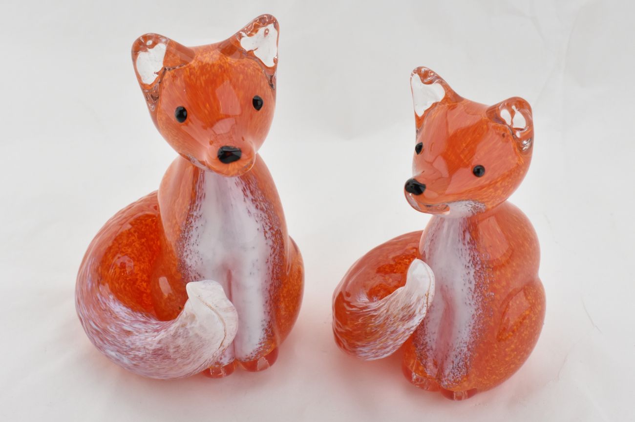 Art Glass Sitting Fox