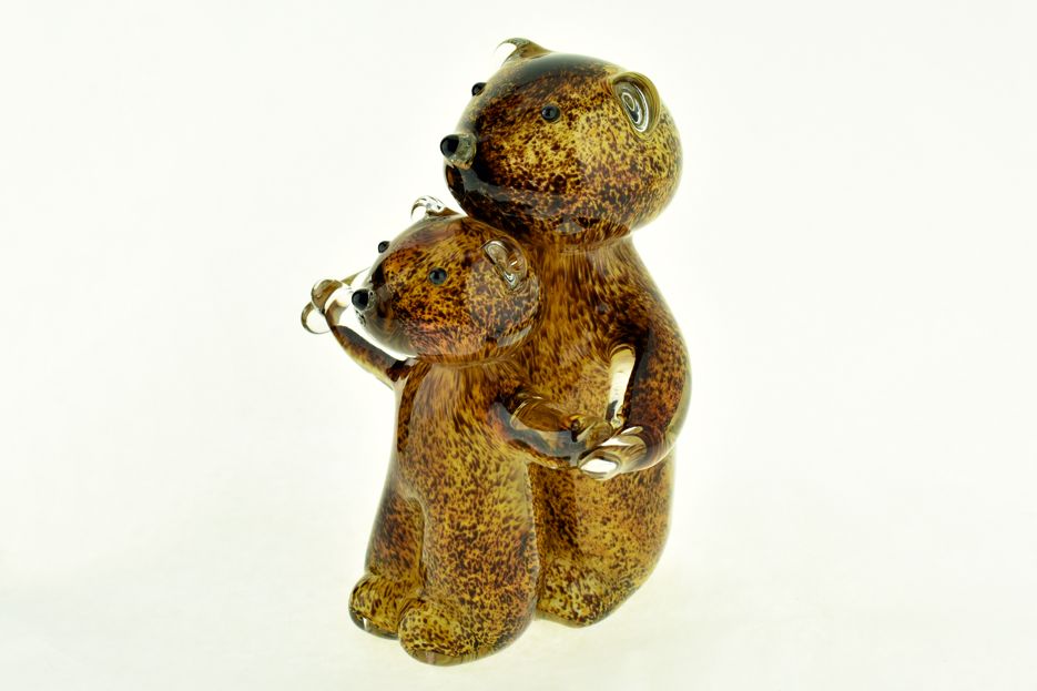 Art Glass Adult and child Bears