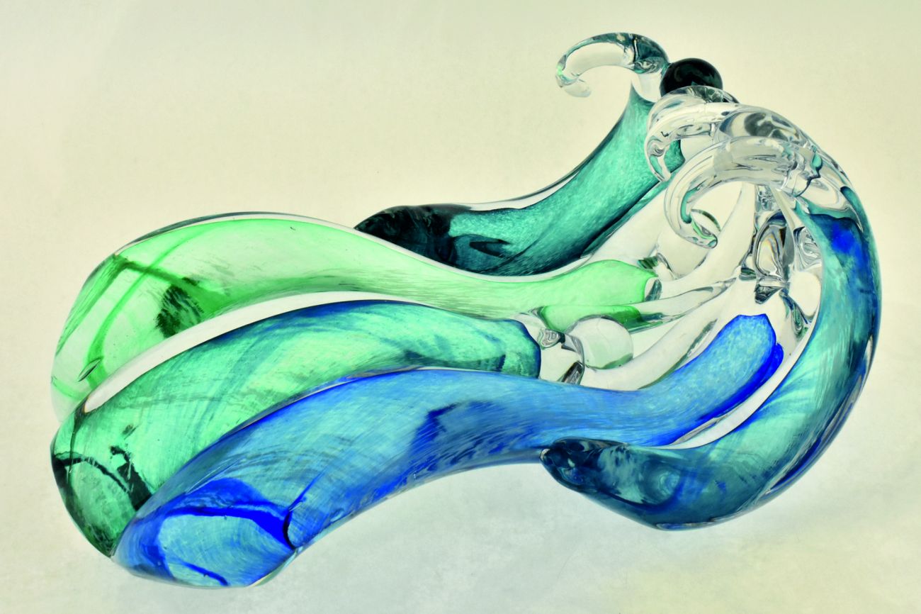 Art Glass Landscape Figure Wave