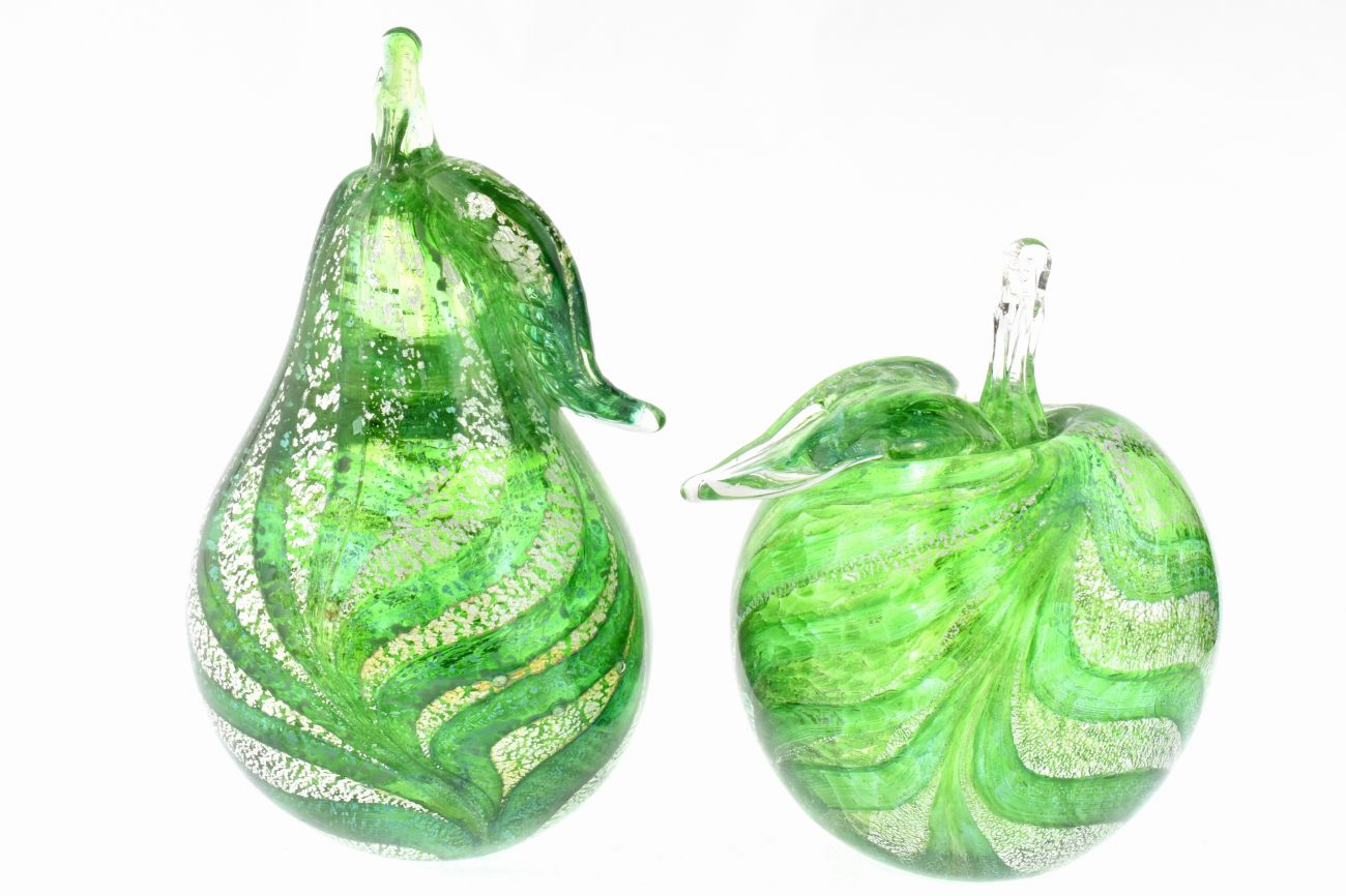 Art Glass Apple and pear
