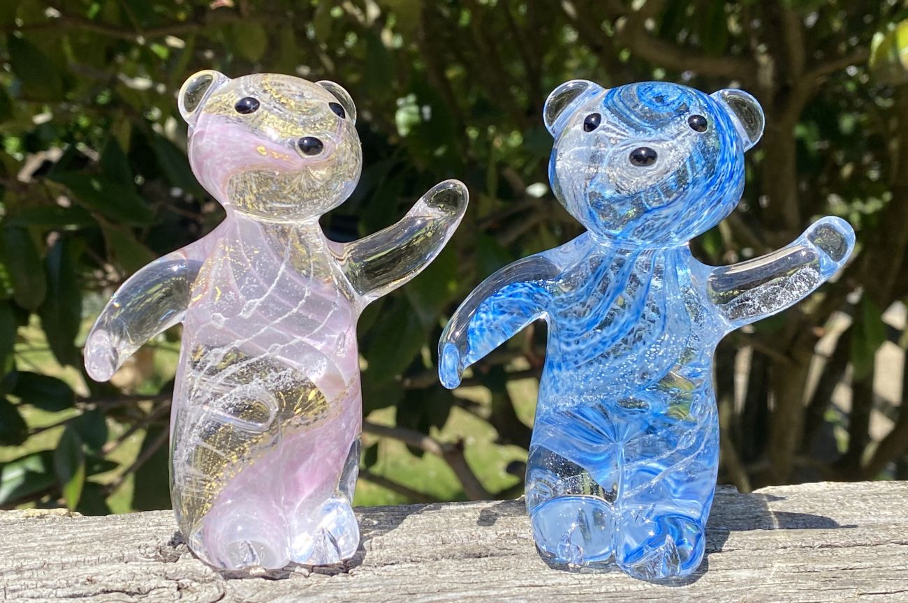Remembrance Glass Bear With Encased Ashes