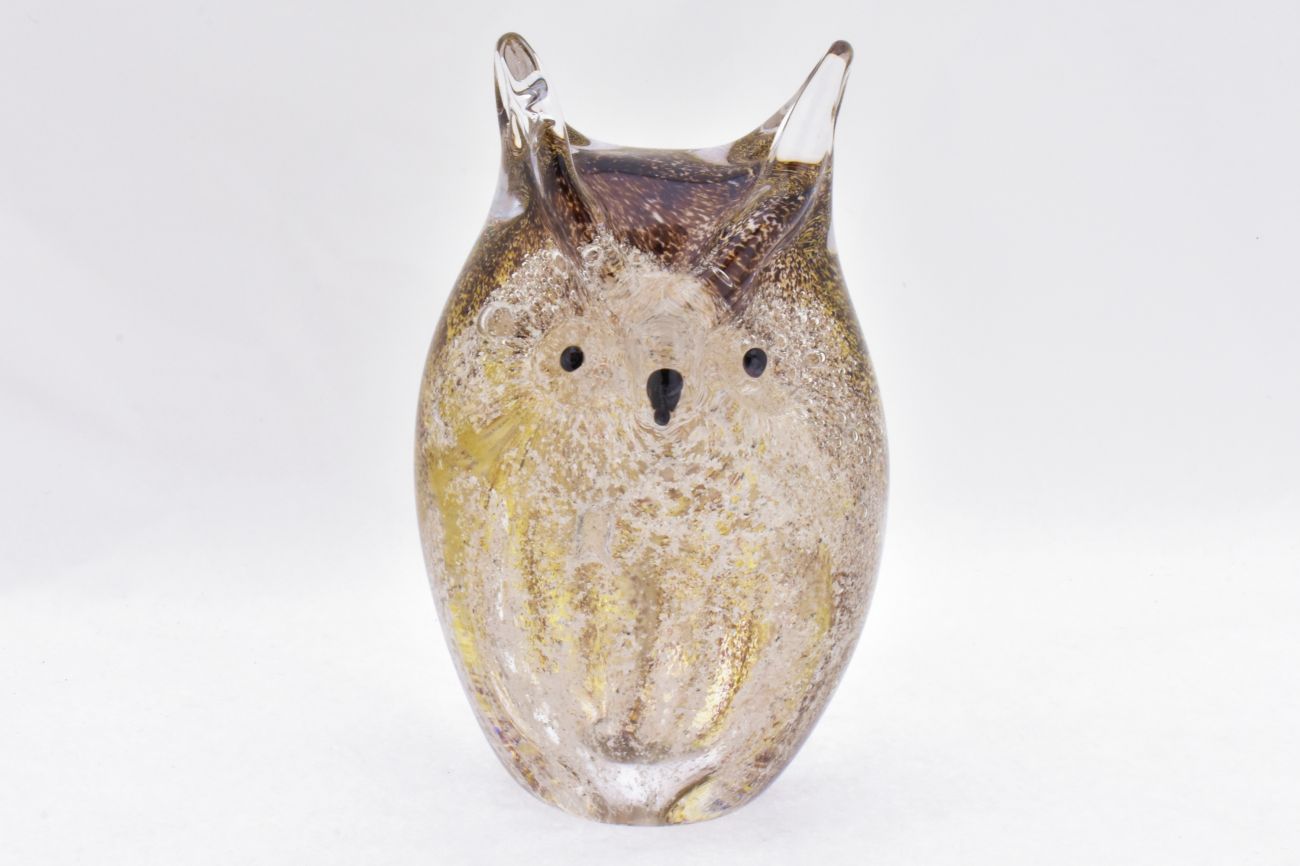 Remembrance Glass Owl with encased Ashes