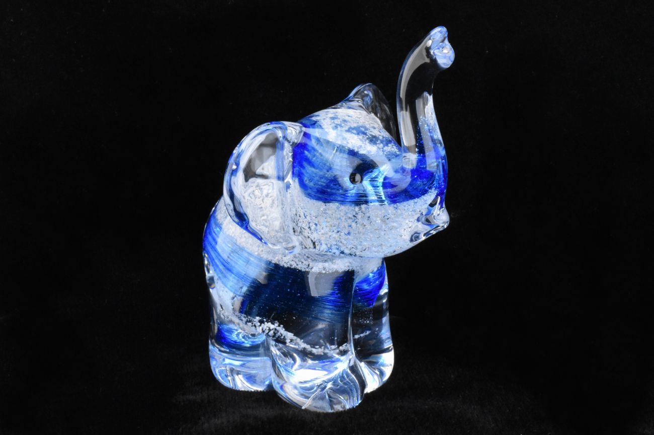 Remembrance Glass Elephant with Ashes