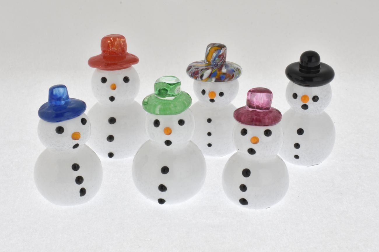 Tiny Glass Snowmen Christmas Stocking Fillers